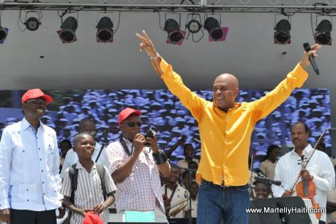 PHOTO: Haiti - President Martelly - Inauguration Kiosque Occide Jeanty