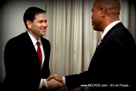 PHOTO - US Senator Marco Rubio and Haiti President Michel Martelly