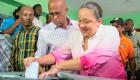PHOTO: Haiti - First Lady Sophia Martelly casting her fote for Senator and Depute