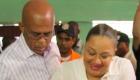 PHOTO: Haiti Elections - President Martelly akonpaye Sophia Martelly k ap Vote