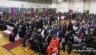 Haitian Diaspora Crowd in Spring Valley NY listens to President Michel Martelly at St Joseph School
