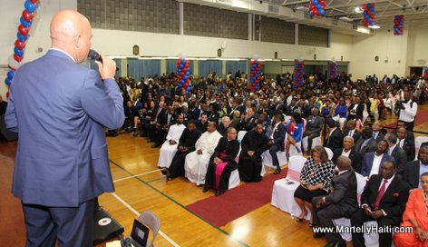 Haiti President Martelly addressing Haitian Diaspora in Spring Valley NY