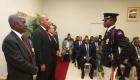 Commandant Herard Dimitry saluant President Michel Martelly