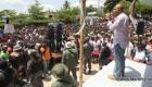 President Michel Martelly s'adressant a la population
