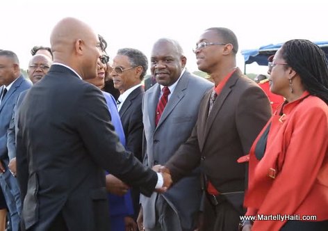 President Martelly arrival in Jamaica