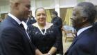 President Martelly en conversation avec l'ancien Pr sident de l'Afrique du Sud, M Thabo Mbeki