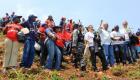 President Michel Martelly en compagnie des partenaires impliques dans ce Projet pilote de reboisement des ravines