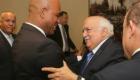 Panama - Des hommes d 'affaires accueillant President Martelly