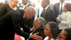 Haiti - President Martelly ap salue veuve Mirlande Manigat nan Funerailles nationale mari li, Leslie Manigat